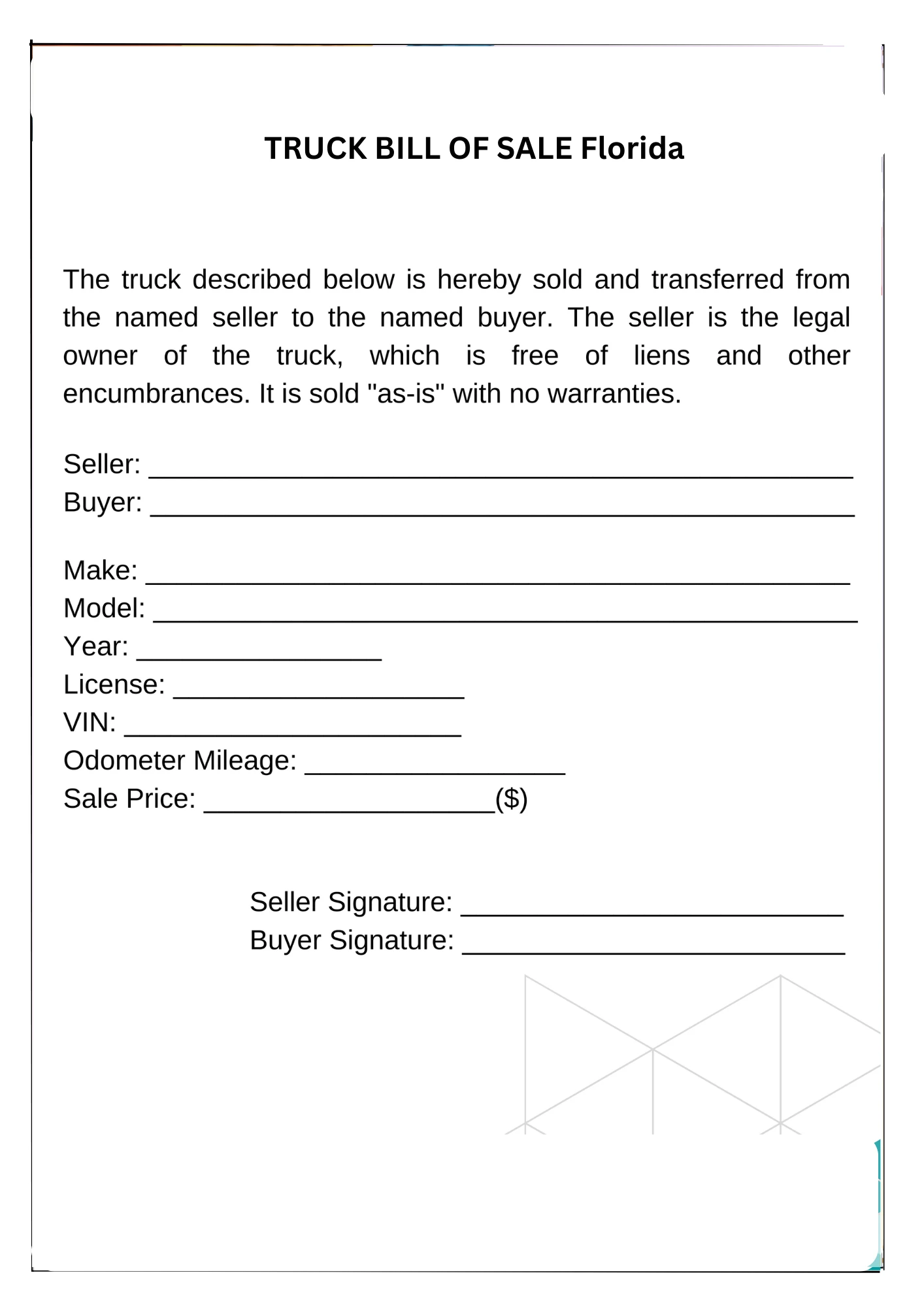 Florida Bill of Sale
